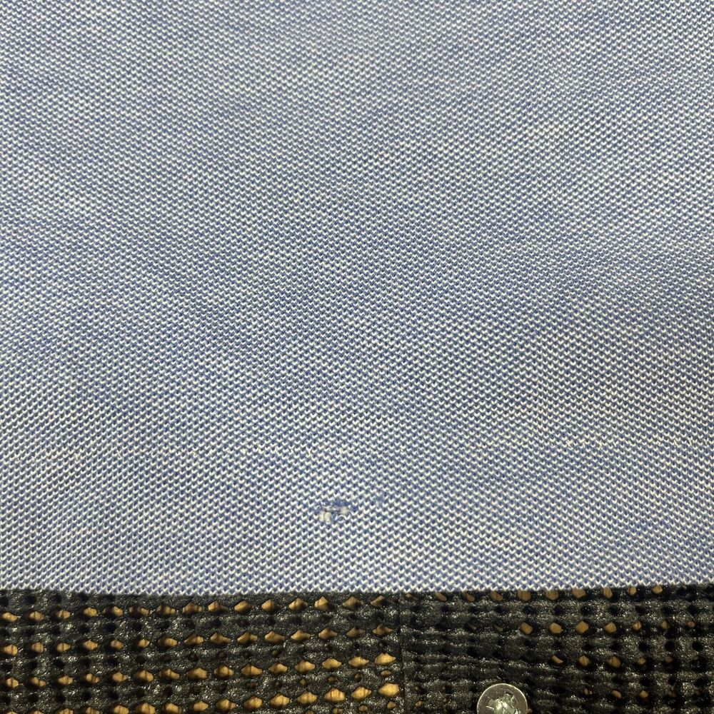Ralph Lauren Mens Golf Shirt XL Solid Blue‎ Knit Oxford Short Sleeve Classic - Picture 7 of 8